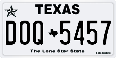TX license plate DOQ5457