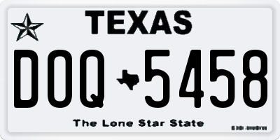 TX license plate DOQ5458