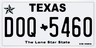 TX license plate DOQ5460