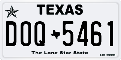 TX license plate DOQ5461