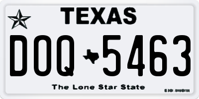 TX license plate DOQ5463