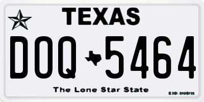 TX license plate DOQ5464