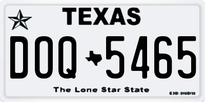TX license plate DOQ5465