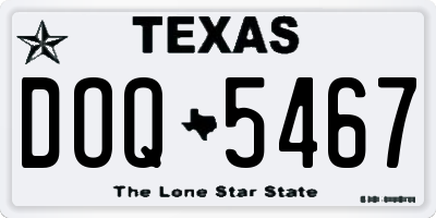 TX license plate DOQ5467