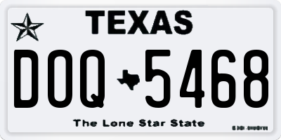 TX license plate DOQ5468