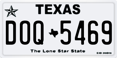 TX license plate DOQ5469