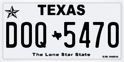TX license plate DOQ5470