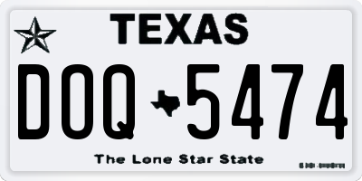TX license plate DOQ5474