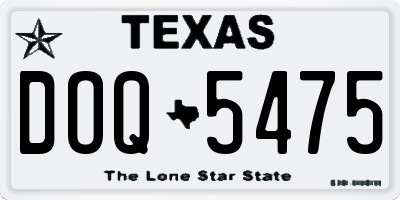 TX license plate DOQ5475