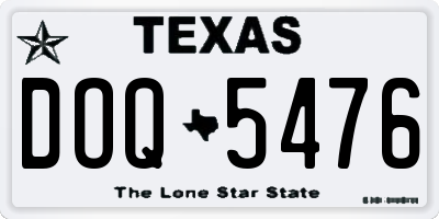 TX license plate DOQ5476