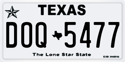 TX license plate DOQ5477