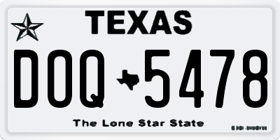 TX license plate DOQ5478