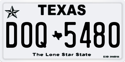TX license plate DOQ5480