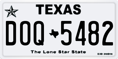 TX license plate DOQ5482