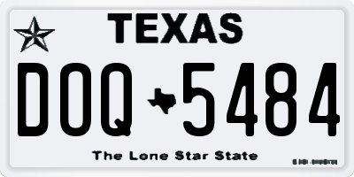 TX license plate DOQ5484