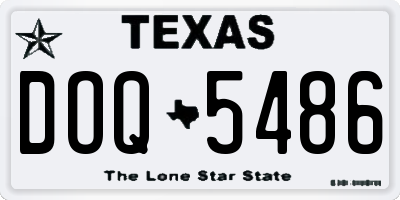 TX license plate DOQ5486