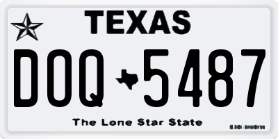 TX license plate DOQ5487