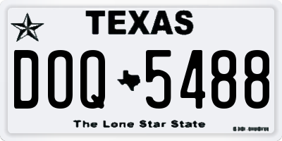 TX license plate DOQ5488