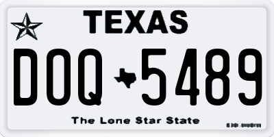 TX license plate DOQ5489