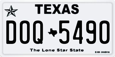 TX license plate DOQ5490