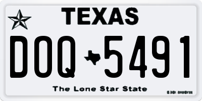TX license plate DOQ5491