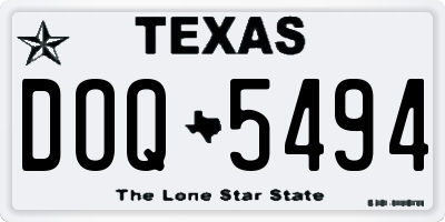 TX license plate DOQ5494