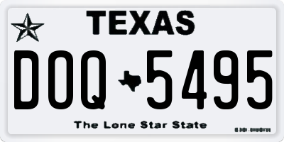 TX license plate DOQ5495