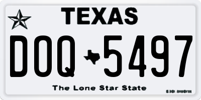 TX license plate DOQ5497