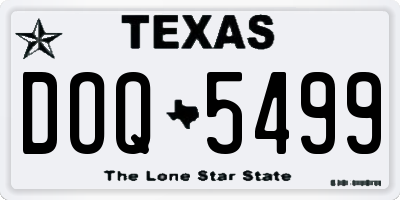 TX license plate DOQ5499