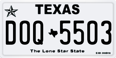 TX license plate DOQ5503