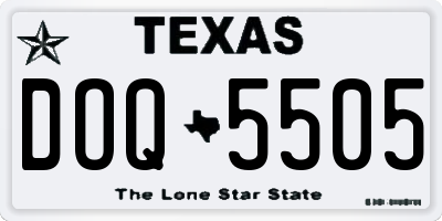 TX license plate DOQ5505