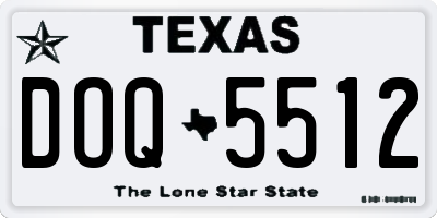 TX license plate DOQ5512