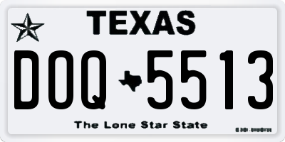 TX license plate DOQ5513