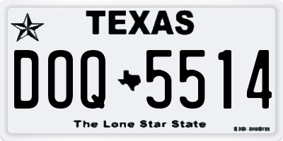 TX license plate DOQ5514