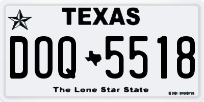 TX license plate DOQ5518