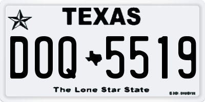 TX license plate DOQ5519