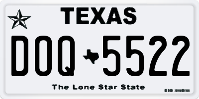 TX license plate DOQ5522