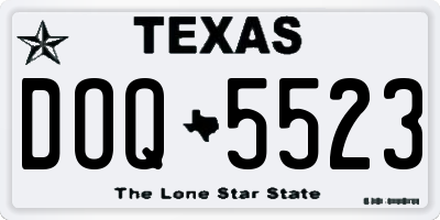 TX license plate DOQ5523