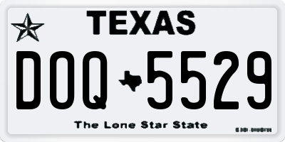 TX license plate DOQ5529