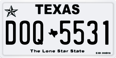TX license plate DOQ5531