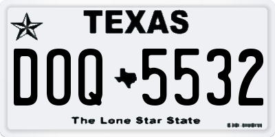 TX license plate DOQ5532