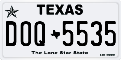 TX license plate DOQ5535
