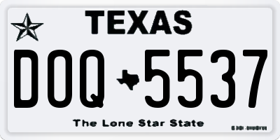 TX license plate DOQ5537