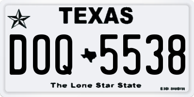 TX license plate DOQ5538