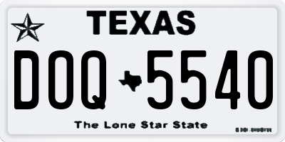 TX license plate DOQ5540