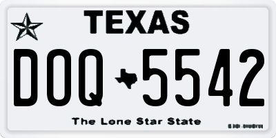TX license plate DOQ5542