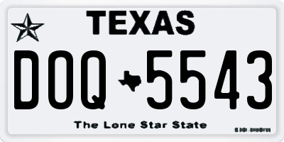 TX license plate DOQ5543