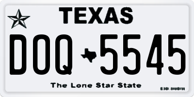 TX license plate DOQ5545