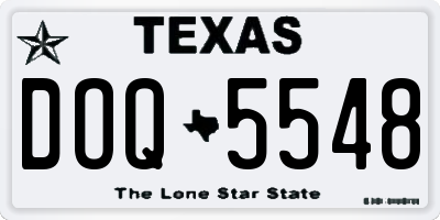 TX license plate DOQ5548