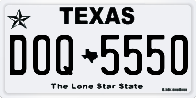 TX license plate DOQ5550